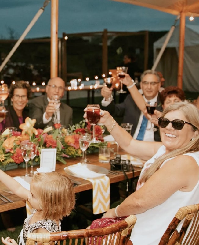 A family celebrating a special event at the restaurant.